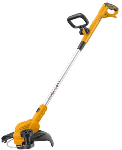 INGCO 20V Lithium-Ion Grass String Trimmer (Body Only) 8200RPM, 30cm Cutting Width, 45°Rotating Head, Automatic Feed System CGTLI20328