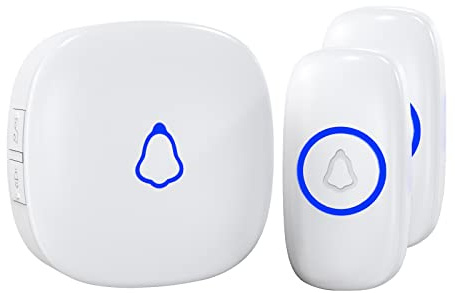 SECRUI Wireless Doorbell, Electric Cordless Door Bells Chime IP55 Waterproof Battery Operated at 1000ft Long Range with 58 Melodies 5 Volume Plug in Receiver Easy Install for Home, Front, Classroom