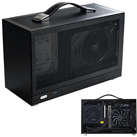 Voiakiu ITX Portable Computer Case | ITX Small Case Aluminium Case - Open Studio Chassis Made of Aluminium Alloy for Games and Home Use