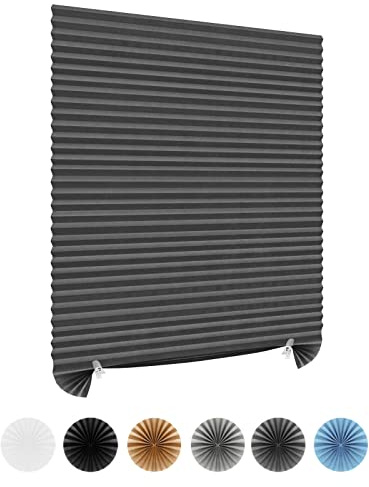 Tende oscuranti senza trapano, in tessuto non tessuto, facili da montare, autoadesive, plissettate, con clip, per finestre, patio, porte, cucina, bagno, camera da letto