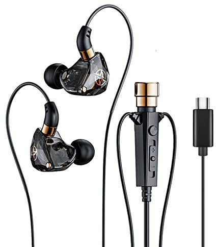Tipo C Cuffie cablate con microfono Bass Cuffie HiFi Cuffie Vedio Streaming Karaoke Auricolari per telefoni cellulari PeJ567