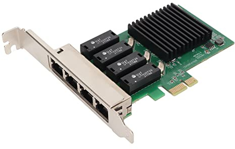 PCIe-Netzwerkkarte, 4 Port 1000 Mbit/s PCI Express 1.1 Gigabit Ethernet-Netzwerkadapterkarte, für PCI Express x1-, x2-, x4-, x8- oder X16-Steckplätze, für Windows 10 8 7 2000 XP,