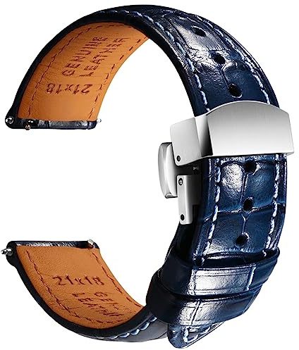REZERO Cinturini Orologi in Pelle per Uomo, Cinturino Rapido in Pelle, Cinghie di Lusso per Orologi con Motivo Alligatore Goffrato, Fasce per Orologio, Bracciale per Orologio 19mm 20mm 21mm 33mm