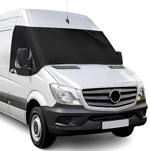 Sonnenschutz Frontscheibe für Mercedes Sprinter 2006-2018, 600D Oxford Tuch 100% Lichtblockend, Wasserdicht, UV-beständig/Frostbeständig/Frostbeständig