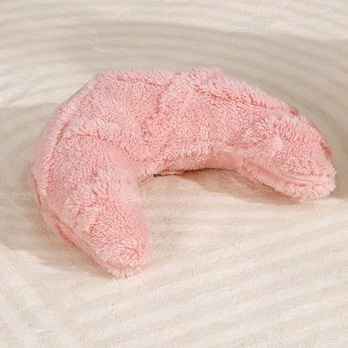 Haourlife Little Pillow for Cats Puppies Ultra Soft Warm Fluffy Pet Calming Macaron Color Toy Half Donut Cuddler for Joint Relief Sleeping Improve Machine Washable-Pink