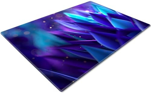 Chopping Board | Glass Chopping Boards for Kitchens | Glass Worktop Savers for Kitchen | Cutting Boards for Kitchen | Chopping Board Non Slip | Small Chopping Board | Purple Blue Abstract