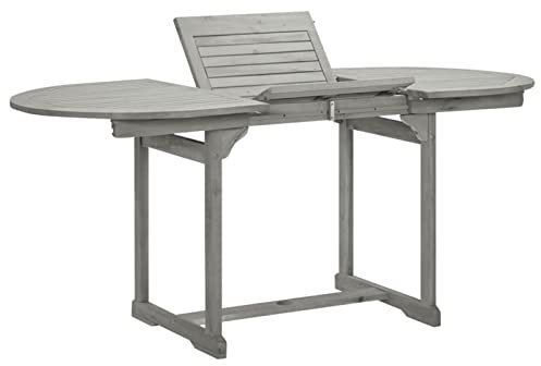 Chaduof Garten-Esstisch, Tisch Balkon, Gartentisch, Balkontisch, Küchentisch, Terrassentisch, Garden Table, (120-170) x80x75 cm Massivholz Akazie