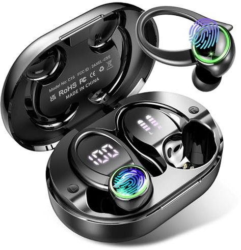Cuffie Bluetooth Sport, Auricolari Bluetooth 5.4 con Stereo HiFi, 50 Ore Cuffie Wireless In Ear Cancellazione Rumore ENC e 4 ENC Mics, IP7 Impermeabile Cuffiette Bluetooth, Cuffie Senza Fili con USB-C