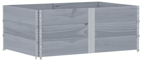 vidaXL Paletten-Aufsatzrahmen 3 STK. Grau 150x100 cm Massivholz Kiefer