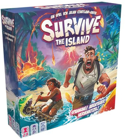 Zygomatic, Survive The Island, Familienspiel, Brettspiel, 2-5 Spieler, ab 8+ Jahren, 45 Minuten, Deutsch