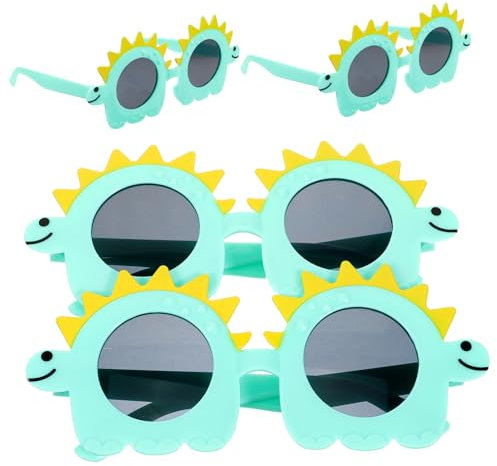 GALPADA 4 Stück Lustige Partybrillen Aus Abs Kunststoff Kleine Dinosaurier Design Leichte Kinderbrille Für Weihnachten Und Karneval