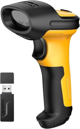 Inateck Lector Codigo Barras Escáner de Códigos Inalámbrico AI, 2.4GHz Barcode Scanner, Alcance 60m Batería 2600mAh Duración batería Uso ininterrumpido 1 Mes Lectura automática rápida y precisa P6-AI