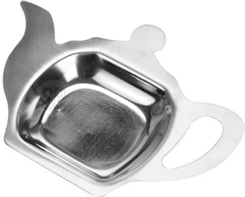 PAAJEE Stainless Steel Tea Bag Tidy - Teapot Design Holder for Used Tea Bags, Storage Dish & Decorative Coasters