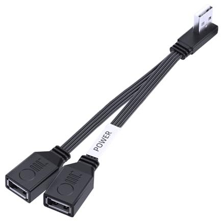 LANMINGLEL Cavo PD 65W USB 2.0 a 90 Grad Corto Cavo di Ricarica Rapida Piatto Connettore USB 2.0 a Doppia Presa Cavo Splitter USB Trasmissione Dati per Telefoni, Tablet, Laptop 10CM (Angolo Sinistro)