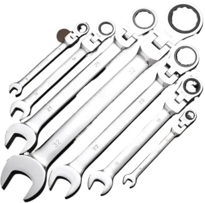 APVMFMKLTG Llave de trinquete Flexible métrica, Llave combinada de 6 mm, 7 mm, 8 mm, 9 mm, 10 mm, 11 mm, 12 mm, 13 mm, 14 mm, 15 mm, 16 mm, 17 mm, 18 mm, 19 mm, 20 mm(7mm 1pc)
