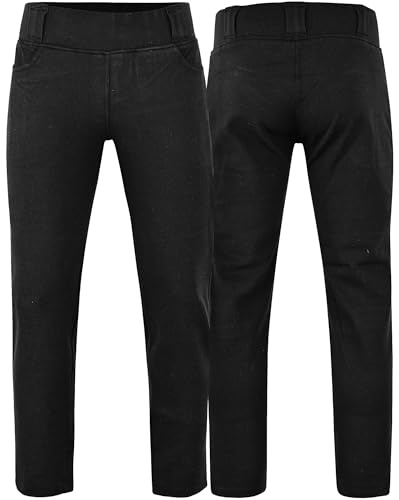 BULLDT Damen Motorrad Leggings Hose Motorradhose Aramid gefüttert mit Abnehmbarer Protektoren (DE/NL/SE/PL, Bundweite & Schrittlänge, 34, 28, Schwarz)
