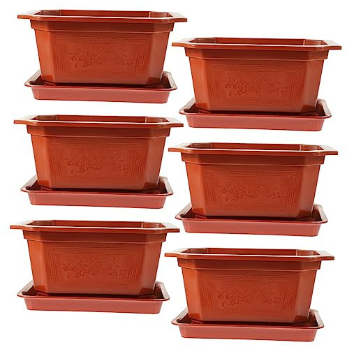 Yardwe 6 Sätze Stand Pflanzentopfschalen Pflanztopf Pflanztöpfe Für Pflanzen Saftig Große Blumentöpfe Drinnen Pflanzentöpfe Mit Drainage Bonsaischale Mesh Untertasse Etiketten Plastik