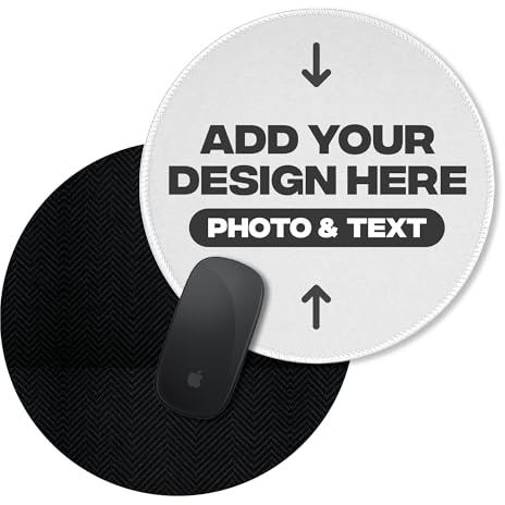 Tappetino per mouse da gioco rotondo personalizzato design personalizzato con base in gomma antiscivolo bordi cuciti superficie ergonomica liscia per ufficio o gioco (immagine singola)