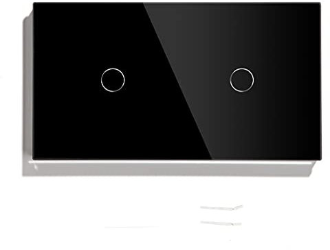 GBYUHAIJUN Interruttore Smart,Interruttore Touch Doppia 1 Gang 1 Dimmer Dimmer Dimmer Switch Switch Pannello a Muro Interruttori a Sfera Touch Sensor dimmerabile(Black)