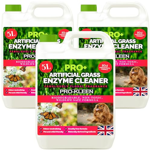Pro-Kleen ProBio Artificial Grass Cleaner Probiotic Based Deodoriser Odour Eliminator 3 x 5L Non-Toxic Cruelty-free Pet Friendly - Floral Fragrance - Naturally derived Probiotic Cleaning