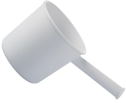 LIGIGWASH Cucharón De Agua De Cocina Mango Largo 1 Unidad Plástico Blanco Transferencia Eficaz De Agua Uso Doméstico y Lavado