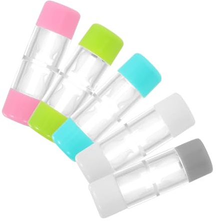 NIYANGLE Estuche Rgp de Doble Cabezal, Plástico, 5 Piezas, Portátil | Doble Compartimento, para Lentes Rgp, Uso en Viaje y Exterior, Diseño Ligero, Comodidad al Llevar