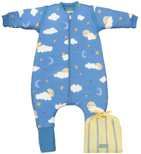 molis&co - Pijama Manta con Mangas Desmontables y Calcetines Antideslizantes - 1.0 TOG - Ideal para Primavera y otoño - 100% algodón (Oeko-Tex 100) (Good Night, 3 años)