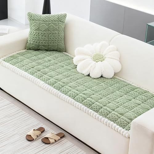 Capslpad Dicke Sofa überzug Waschbar Couch Überzug rutschfest 2 3 4 Sitzer Weiche Sofa Cover Sofabezug Sofaschoner für Wohnzimmer Couch Cover Möbelschutz Weich Haustiermatte (Grün, 70x150cm)