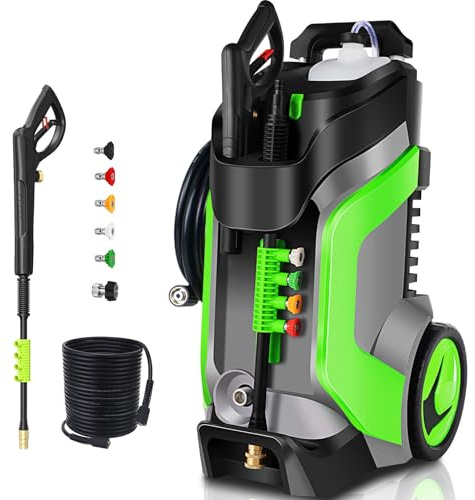 commowner Pressure Washer 5000PSI 4.0GPM Power Washers with M22-14mm Pressure Hose 33FT, Power Sprayers High Pressure with 1/4 QC Compatible Surface Cleaner for Home Cars Driveways, LGreen