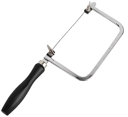 Jewelry Saw Bow, Portable Saw Frame Adjustable with 12 Blades Wire Carved Black U Shaped Handle Tool for Jewelry Processing