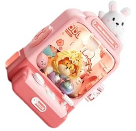 wueiooskj Máquina expendedora de Dulces con Garra electrónica para niños de 3, 4, 5, 6, 7 y 8 años, Color marrón, Rosa, 20 x 15.7 x 29.6 cm