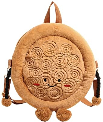 JSGHGDF Sac à bandoulière en peluche douce avec design unique de pain plat, léger et pratique en peluche
