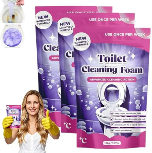 Wc-Reiniger,2026 Neu Wc-Schaumreiniger,Toilet Cleaner,Toilet Cleaning Foam, Scheuerfreie Ohne Aufwand,Schäumender WC-Reiniger für Strahlend Saubere Toilette(3PCS)