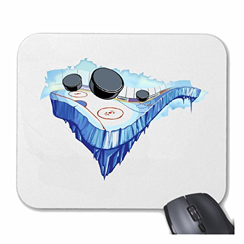 Tapis de souris Mousepad (Mauspad) HOCKEY HOCKEY PUCK HOCKEY ÉQUIPE SPORT HOCKEY SUR GLACE BAT pour votre ordinateur portable, ordinateur portable ou PC Internet .. (avec Windows Linux, etc.) à White