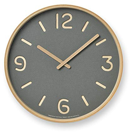 Lemnos Thomson Paper Wanduhr - Holz aus Japan, Designer-Uhr Ohne Tickgeräusche, Modern Mit Schleichender Sekunde, Küchenuhr, Wohnzimmer Clock