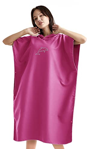 flintronic Changement Peignoir de Bain Changing Towel, 110 * 80 cm Serviette de Poncho de Surf avec Capuche Serviette de Bain à Capuche Adulte Serviettes de Plage en Microfibre Taille Unique