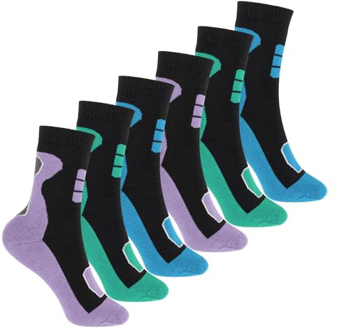 Footstar barn termostrumpor utomhus strumpor (6 par) färgglada vinter hela frotté strumpor, pastell, 35-38