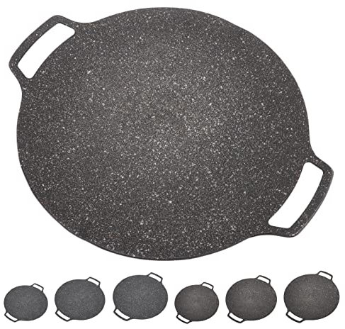 Topyond Piastra per barbecue a gas portatile per esterni, forma rotonda, stile coreano, in ghisa, modello a gas, 30 cm/33 cm/36 cm, modello universale 30 cm/33 cm/36 cm (stile gas 30 cm)