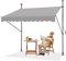 XINZI 250 cm di larghezza, tenda parasole con morsetto regolabile in altezza, tenda da sole per balcone con manovella, resistente ai raggi UV e alle intemperie, ampia tenda parasole per esterni senza