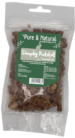 Pure & Natural Grain Free Dog Treats for Training - high value dog training treats Value Dog Training Treats | Healthy Dog Treats for Small Dogs to Large Breeds - Rabbit, 100g