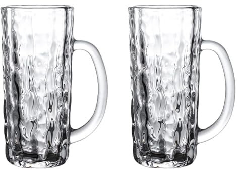 QCKNKMGG Personalised Glass Beer tankard Glass Beer Mug with Tree Pattern Traditional Beer Mug Set Beer Mugs with Handles Freezable Beer Glasses Beer Mug Set of 2-15 Ounces Beer Stein