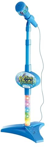 Mikrofon für Kinder Blinkende Bühnenlichter, Spaßige Musikeffekte | Kinder Mikrofonständer Karaoke-Maschine, Singspaß für Kinder, Karaoke-Spaß, für und Mädchen ab 3 Jahren