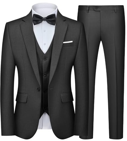 Autsel Trajes para Hombre de 3 Piezas Slim Fit Elegantes Negocio Boda | Traje, Blazer, Chalecos, Pantalones, Business, Formal, Tuxedo, Dress Set, Clothing, Outerwear