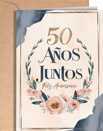 Greeting Cards for Everyone Tarjeta de Felicitación de Bodas de Oro - Tarjeta Regalo Original 50 Aniversario de Bodas de Oro - Ideas 50 Aniversario - 50 Años de Casados - EU 167