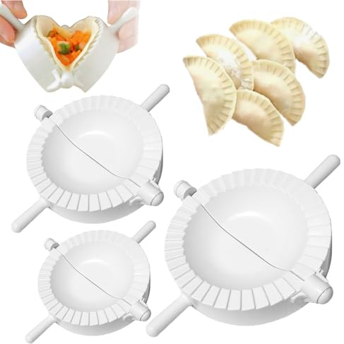 3-Piece Manual Chinese Dumpling Pasty Molds Cutter,Ravioli Dumpling Maker Set Manual Meat Press Mould Pie Dough Pastry Wrapper Press Cutter Tool Accessories Kit for Home Kitchen Cooking