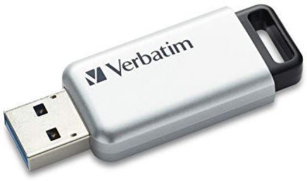 VERBATIM Store 'n' Go Secure Pro USB-Stick I USB-3.2 Gen 1 I 64GB I Speicherstick mit Kennwortschutz I USB-3-Stick mit Verschlüsselung I externer Speicher für Laptop Notebook & Co I silber