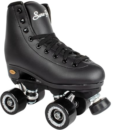 Sure-Grip Fame Indoor Rollerskates (Mens 11 / Womens 12, Black)