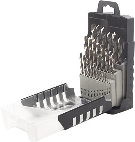 Krino 01360402 - HSS Basic Set Punte Rettificate Per Acciaio e Metalli, Finitura Lucida - 25 Pezzi