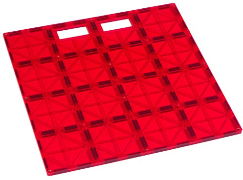 Playmags: Super Durable Building stabilisator Kakel 12x12 med bärhandtag för Easy Play, Great tillägg till alla Magnet Tiles Sets, fungerar med alla ledande varumärken (Färger kan variera)