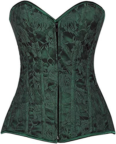Lavish Dark Green Lace Overbust Corset w/Zipper (2X)